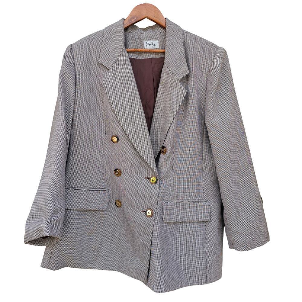 Emily Double Breasted Blazer Brown Size 16W